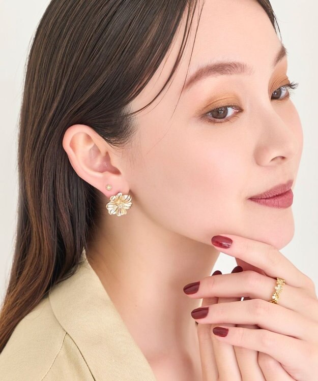 Phoebe 【金属アレルギー対応】プチフラワービジュースタッドピアス　クリア クリア