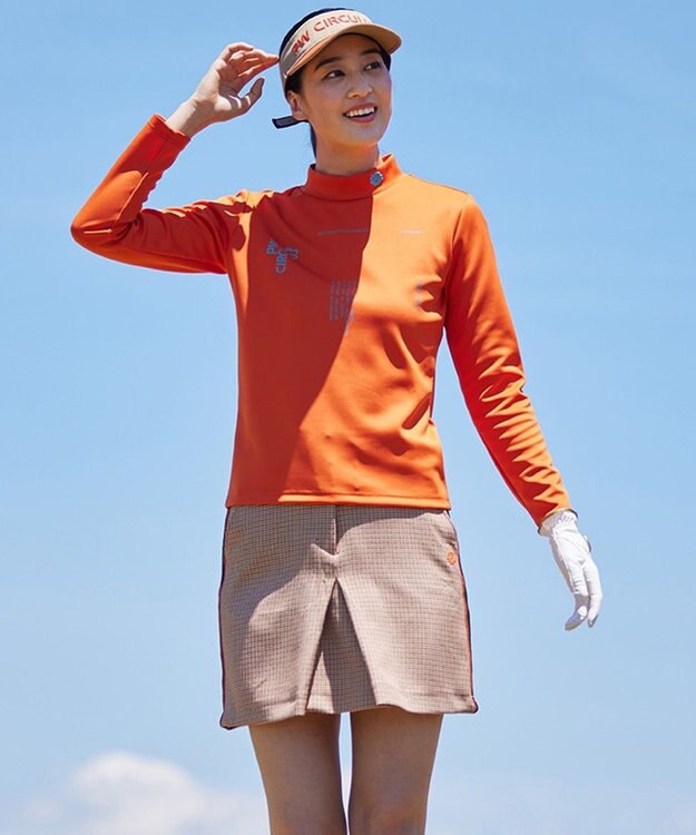 PW CIRCULUS 【イージーケア / 軽量 / 一枚でサマになる】【WOMEN】ロゴモックネック オレンジ系