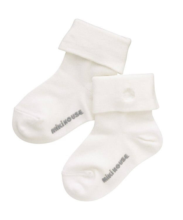 MIKI HOUSE HOT BISCUITS 【ミキハウス】【13-21cm】 二つ折りソックス 白