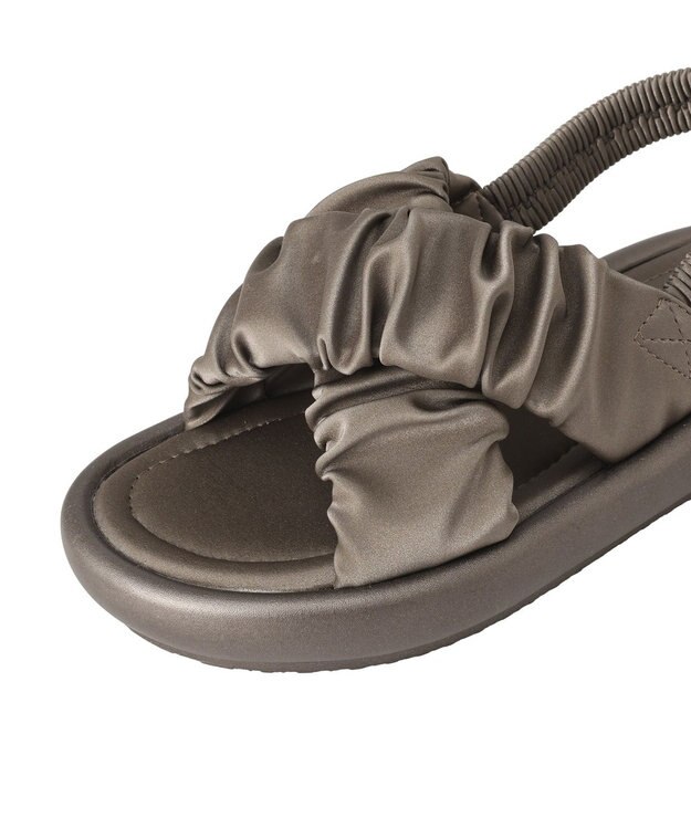 earth music&ecology ギャザークロスサンダル Bronze