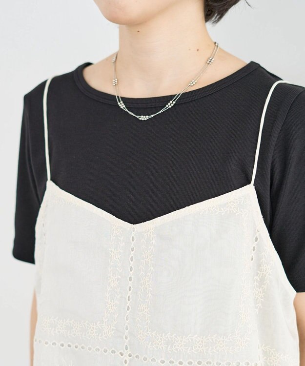 Green Parks 前後２ＷＡＹレース刺繍ビスチェ Ivory