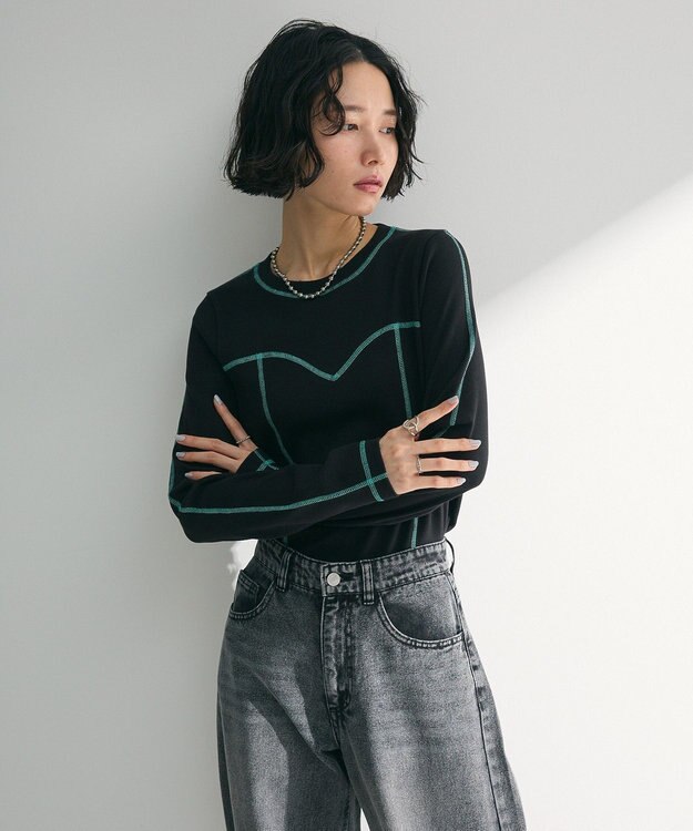 Green Parks ・ＳＵＧＡＲ　ＳＰＯＯＮ　カラーｓｔリブロンＴＥＥ Black