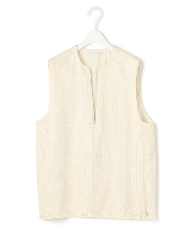 ICB スラブヤーンツイード ベスト トープ系