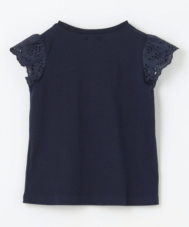 ANY KIDS ドレス アップリケ Tシャツ ネイビー