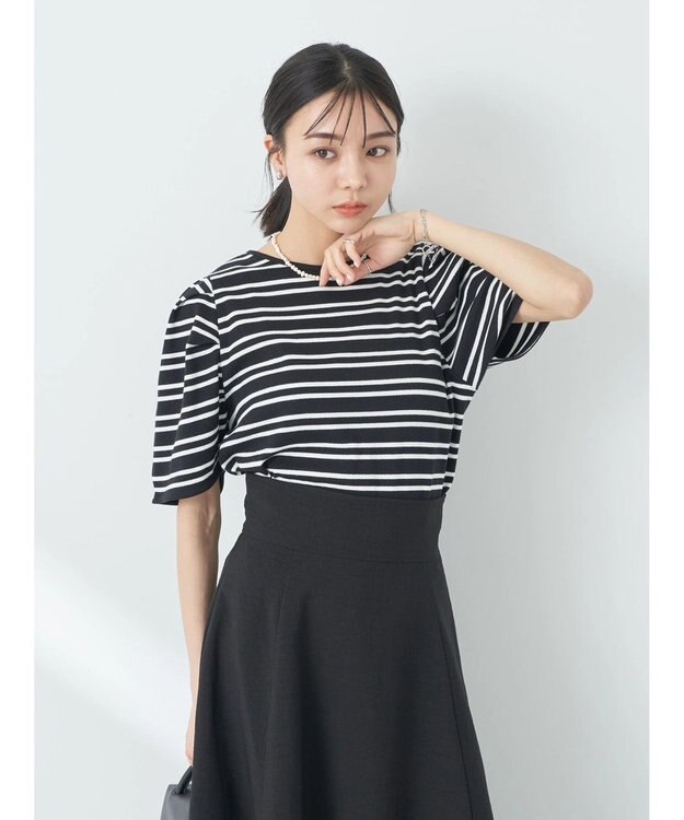 earth music&ecology パワーショルダーリブプルオーバー Border