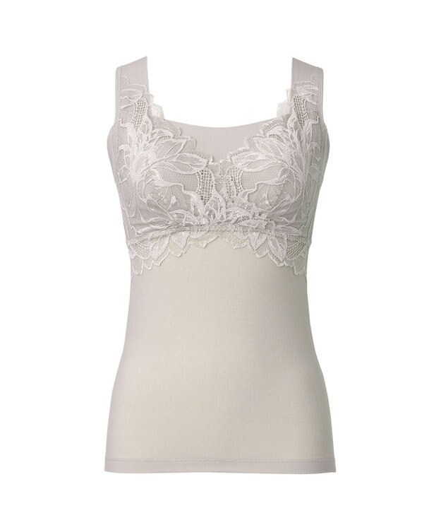 BRADELIS New York 【BRADELIS NewYork peace】シルク混素肌しっとりハッピーバストキャミ26 補正下着 カップ付き ブラトップ ブラキャミソール シェイパー グレージュ