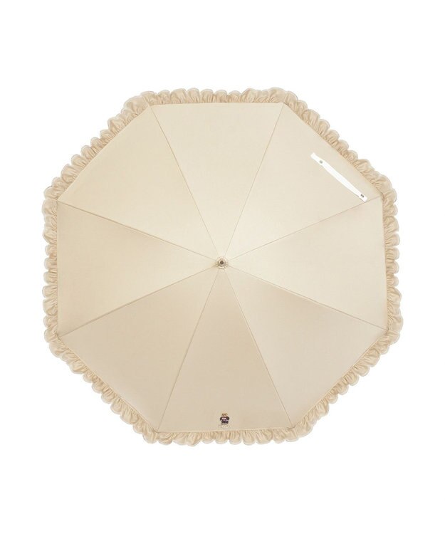 MOONBAT 【WEB限定/遮光率100%/遮熱/UV】POLO RALPH LAUREN（ポロ ラルフローレン）晴雨兼用日傘 ワンポイント ポロベア刺繍 フリル 長傘 ベージュ