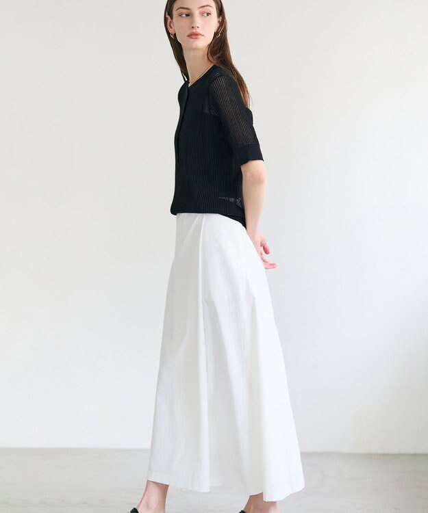 BEIGE， YANN / ラップタック フレアスカート White