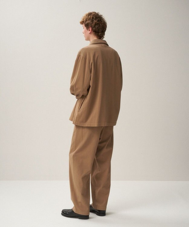ATON COTTON VOILE SATIN | ジップアップジャケット - UNISEX CAMEL