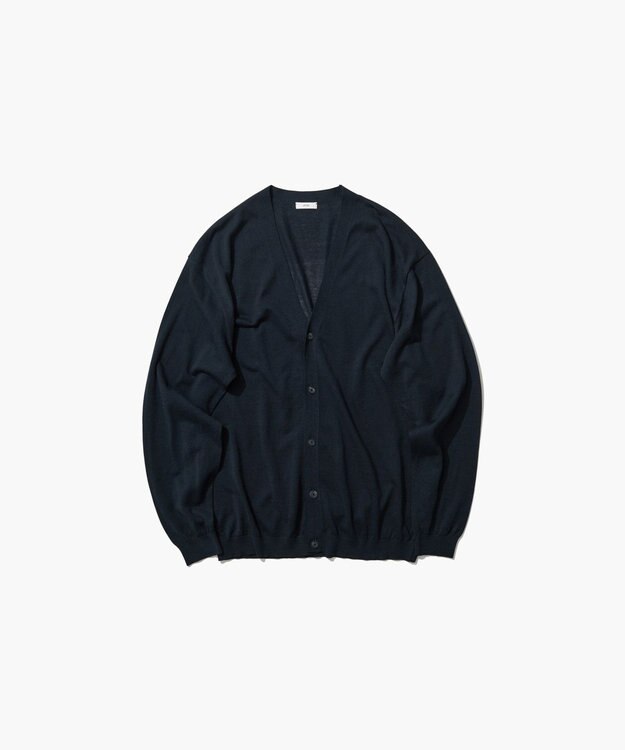 ATON NUBUCK SILK COTTON | オーバーサイズカーディガン - UNISEX NAVY