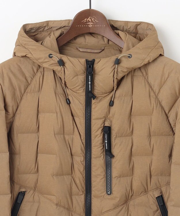 JOSEPH ABBOUD MOUNTAIN 【ストレッチ/撥水/軽量/パッカブル/ライナードッキング対応】2WAYストレッチ ダウン パーカー キャメル系