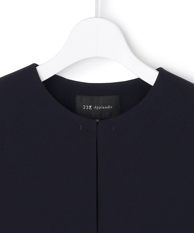 23区 【APPLAUDIR】クリアジョーゼット コンパクトタックジャケット ネイビー系