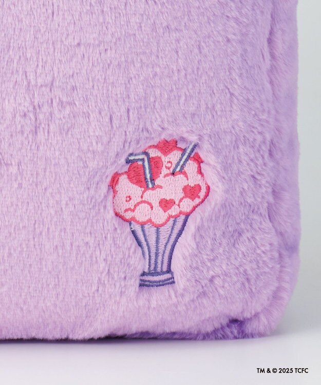 MOONBAT Care Bears(ケアベア) フェイクファーバッグ A4サイズ 手洗い可能 ライトパープル