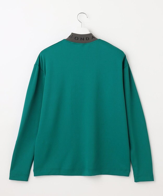 23区GOLF 【23Fondation/MEN】【吸水速乾・UVケア】バイカラー 長袖モックネックシャツ グリーン系