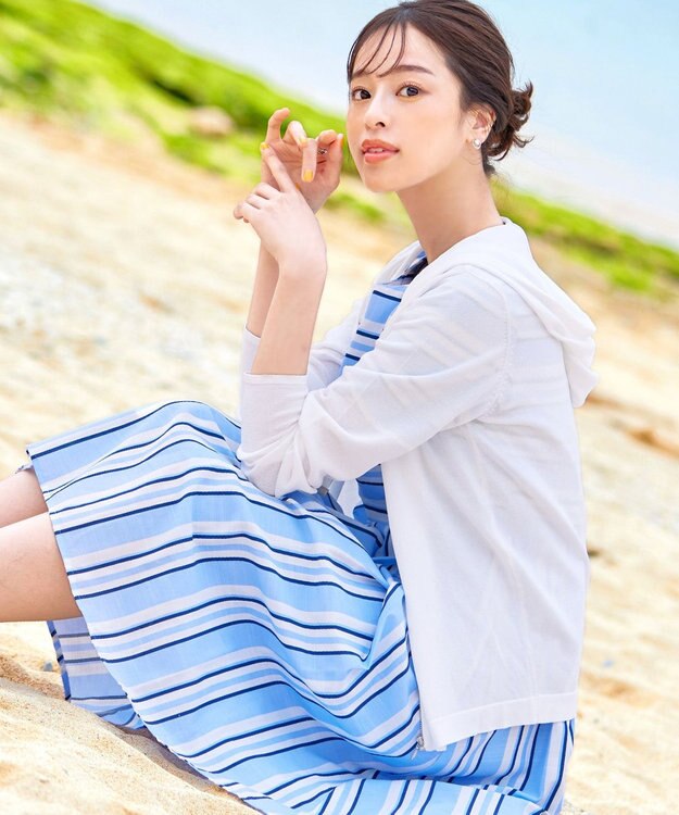 Tiaclasse 【洗える】 1枚でサマになるマルチボーダーワンピース サックス