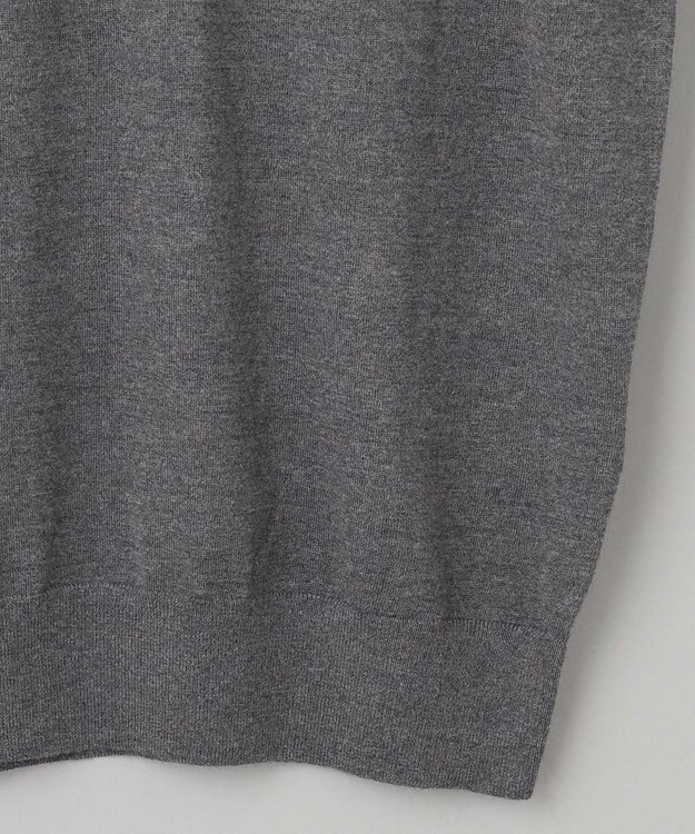 GOTAIRIKU 【家庭洗濯可能】イタリア糸 ハイゲージVネックニット グレー系