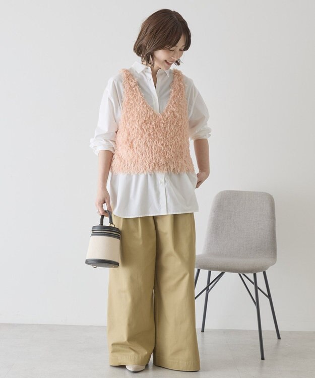 AMERICAN HOLIC 【選べる丈】フェザーVネックベスト Orange