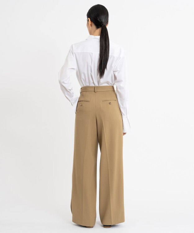 23区 S 【エステータ】ウールギャバジン ワイド ラップパンツ ベージュ系