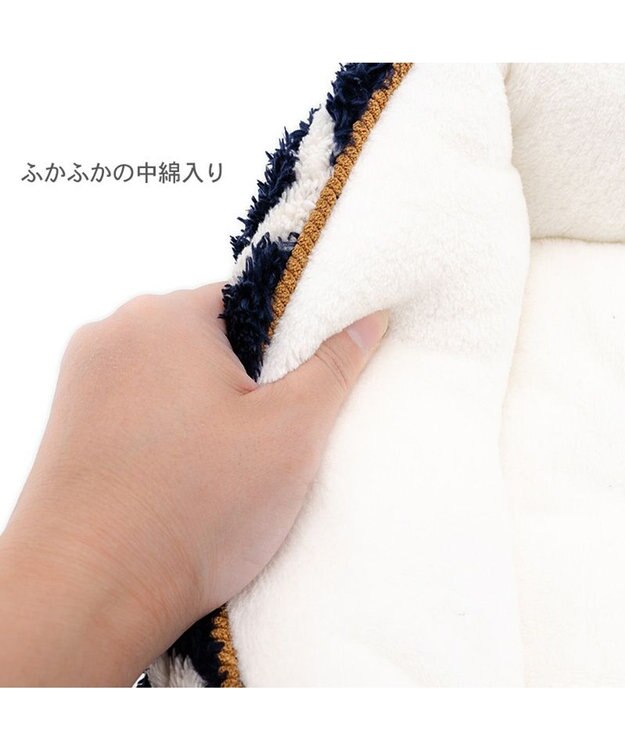 PET PARADISE ペットパラダイス  四角 カドラー 《カントリー柄》 Ｓ ホワイト×ネイビー