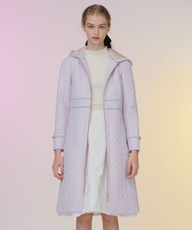 TOCCA LAURA キルティングロングコート ライラック系