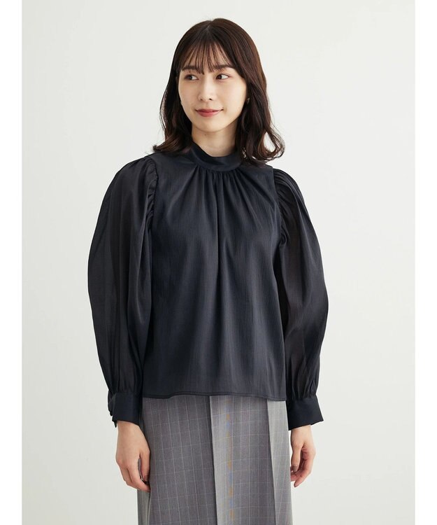 Green Parks ・ＥＬＥＮＣＡＲＥ　ＤＵＥ　バックリボンブラウス Black