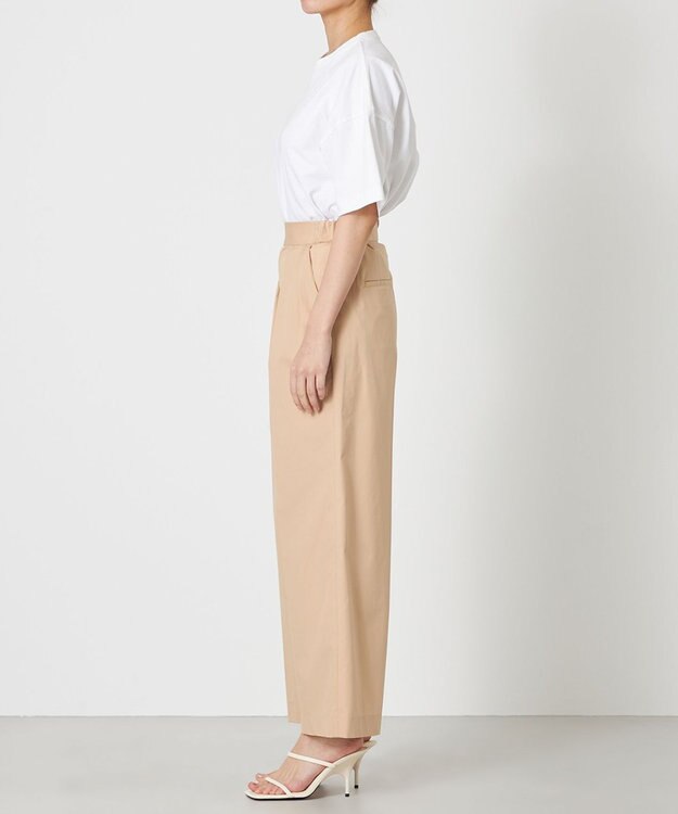 NAVE 【ReNave・セットアップ可/洗える/接触冷感/UVケア】コットンポリブロード パンツ ベージュ系