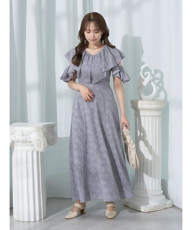 earth music&ecology ２ＷＡＹ　フリルスリーブワンピース Sax