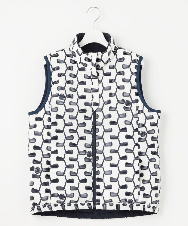 23区GOLF 【WOMEN】【撥水・ストレッチ】リバーシブル ダウンベスト ネイビー系