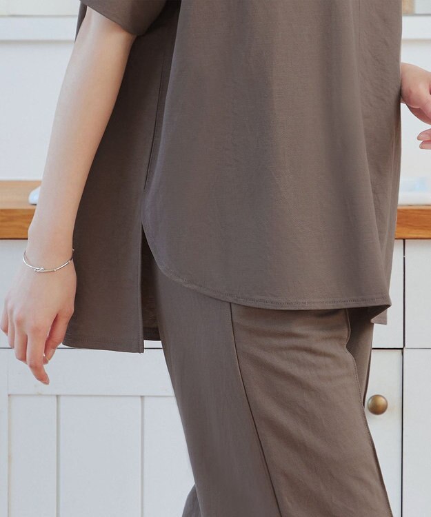 Tiaclasse 【接触冷感・洗える】イージーカットソードルマントップス ブラウン