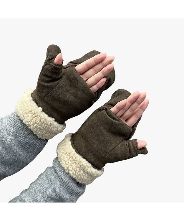 林八百吉商店 Champion　スエードボアミトングローブ ブラウン