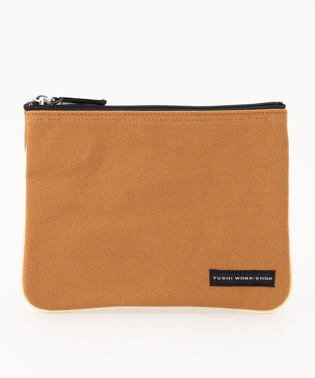 YUSHI ARLE - POUCH 帆布ポーチ キャメル