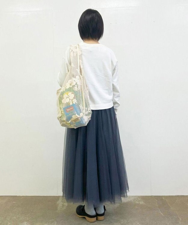 ROOTOTE 1088【洗濯可能】SC.ルーショッパーグランデ.レース-A 01：シロ