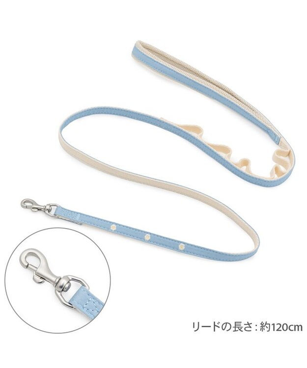 PET PARADISE ペットパラダイス 小花柄 デニム リード ＳＳ～Ｓ 小型犬 ブルー