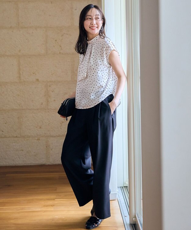 ANY ボウタイブラウス エクリュベース