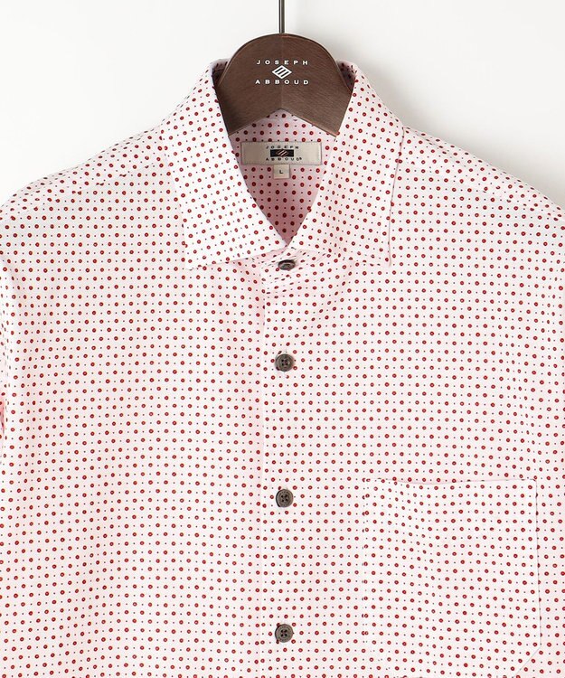 JOSEPH ABBOUD 【キングサイズ・快適な着心地・イージーケア】コンパクトジャージープリント シ ャツ ワイン系5