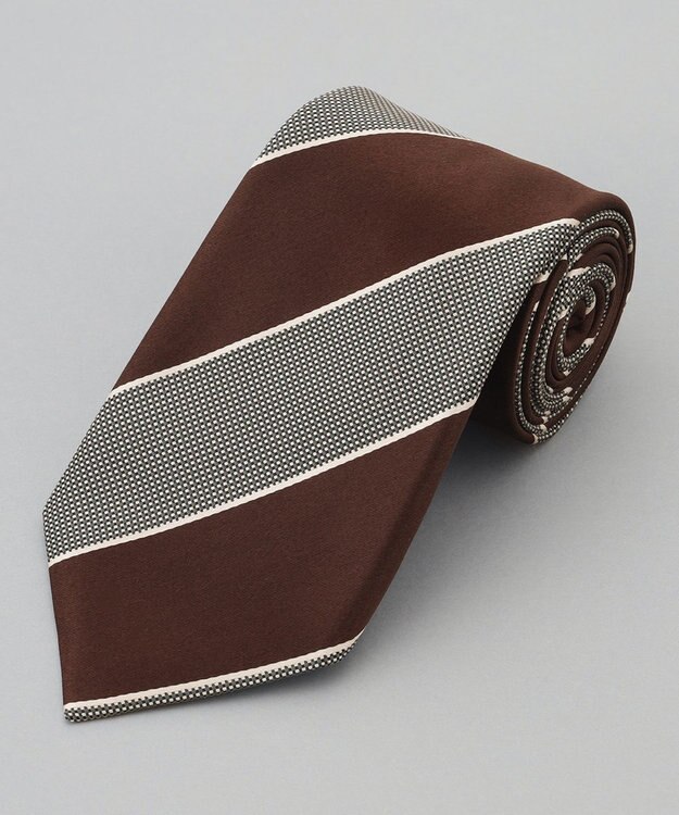 GOTAIRIKU 【日本製】西陣ネクタイ_レジメンタルストライプ柄 ターコイズブルー系1