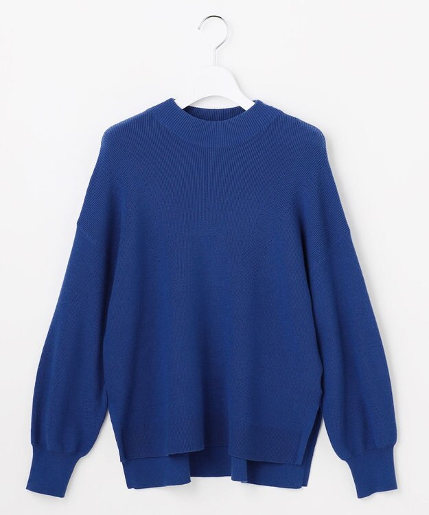 ANY SIS CICA加工 ビューティ畔ボトルネック ニット ブルー