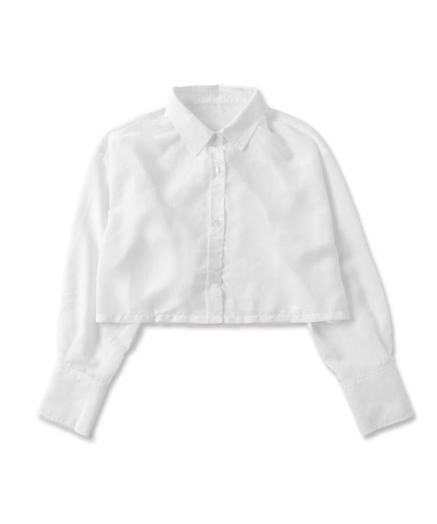 WEGO 【シワになりにくい】シアーショートシャツ ホワイト