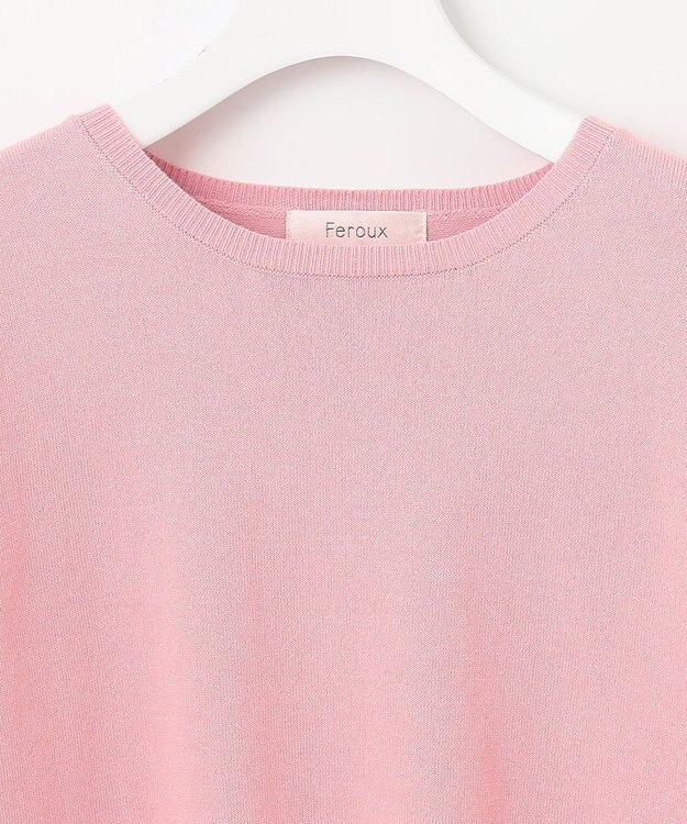 Feroux 【接触冷感・UVカット・洗える】クルーネックハーフスリーブ プルオーバー ピンク系