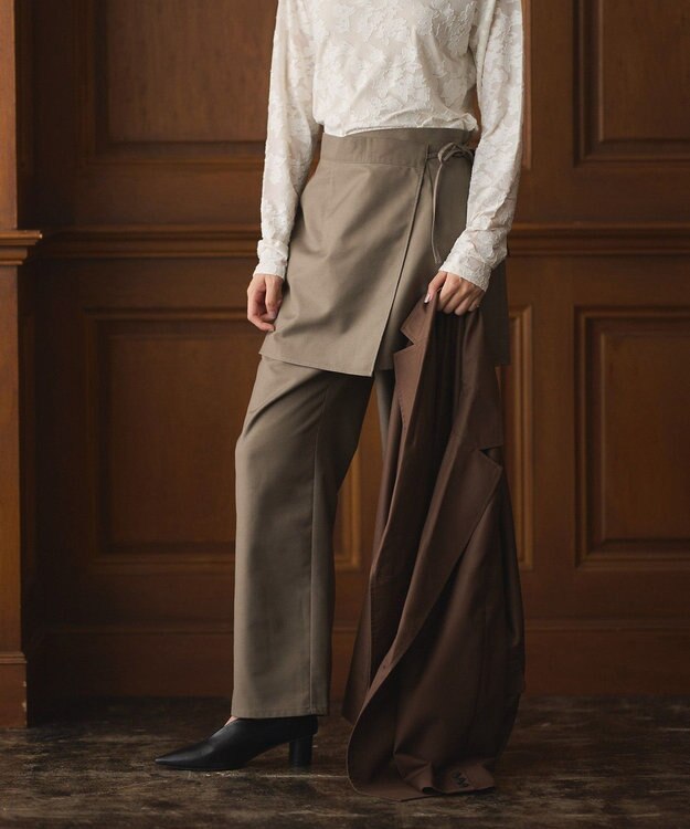 CRAFT STANDARD BOUTIQUE レイヤードデザインパンツ Beige