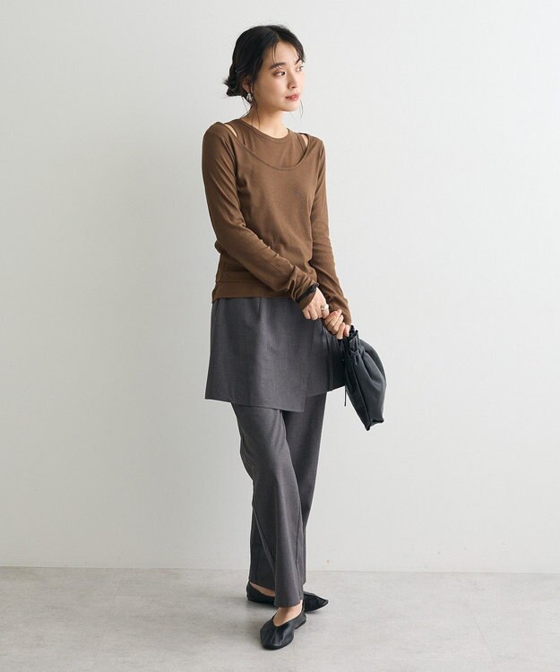 CRAFT STANDARD BOUTIQUE レイヤードデザインパンツ Charcoal Gray