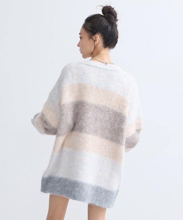 earth music&ecology グラデーション起毛ニットカーディガン Beige