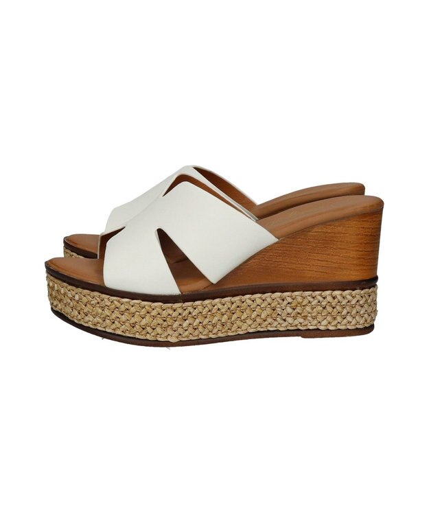 Bridget Birkin 【Bridget Birkin】サイドカットウェッジミュールサンダル アイボリー