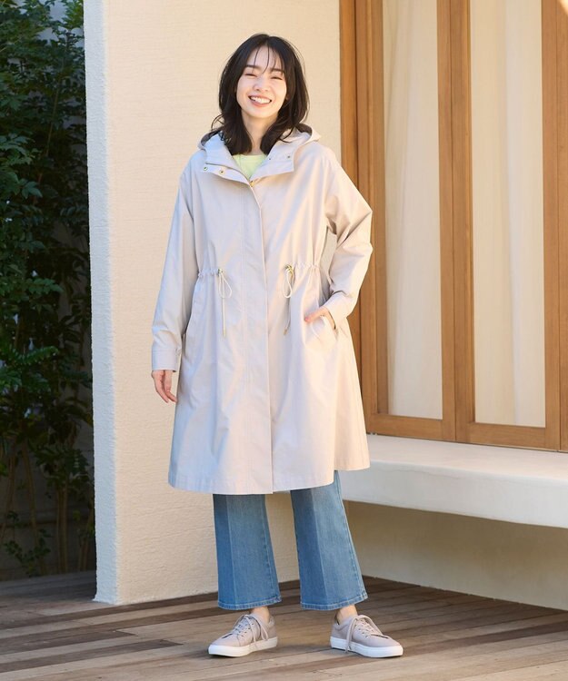 ANY 【手洗い可能】ライトフーデットコート ライトグレー系