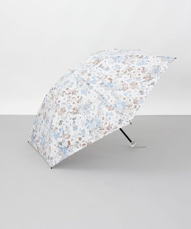AURORA 【 JILL STUART（ジル スチュアート）】ヴィンテージフラワープリント雨傘（折りたたみ傘） ブルー