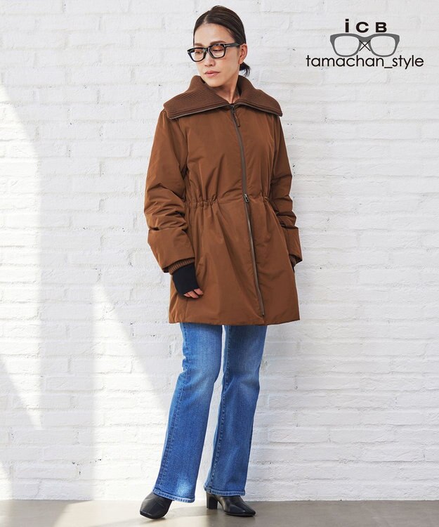 ICB 【ICB×tamachan_style コラボ】スタイルアップ フレアデニム ライトインディゴ系