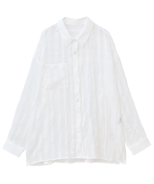 Green Parks シアーワッシャーロングスリーブシャツ Off White