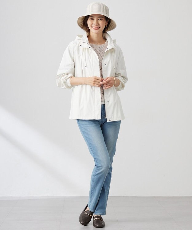 J.PRESS LADIES S 【洗える】BASIC STRETCH DENIM スキニー パンツ ブリーチ系