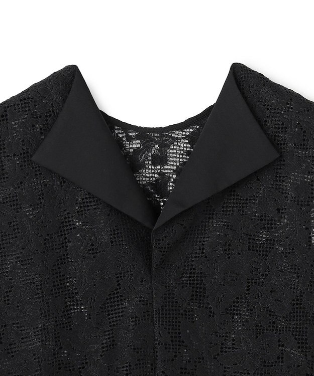 BEIGE， FLUORITE / 異素材コンビ レースブラウス Black