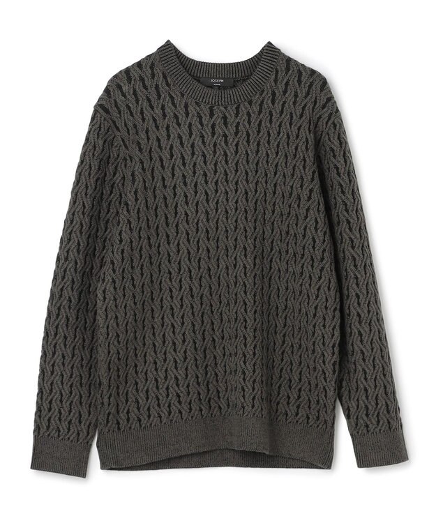 JOSEPH HOMME 【新柄】モロッカンクリスタル　クルーネックニット ダークグリーン系